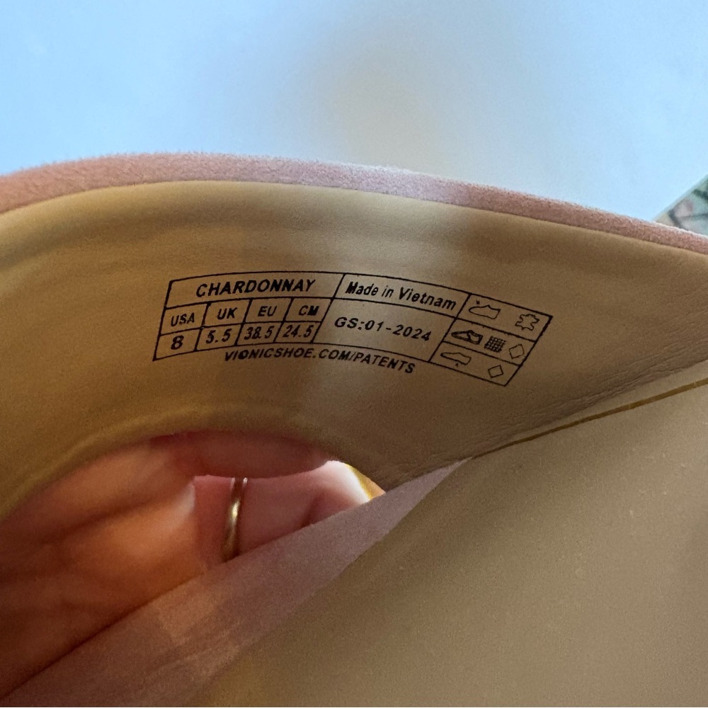 Vionic Dusty Pink Suede Block Heel Sandals - Picture 12 of 12